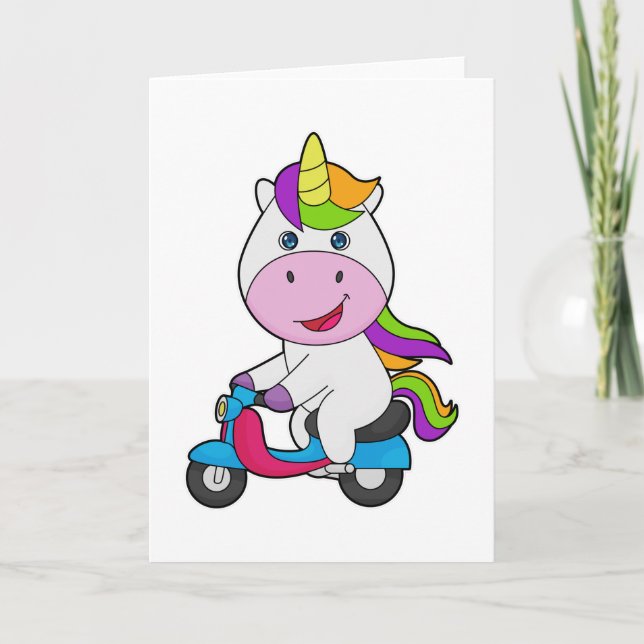 Tarjeta Patinete Unicornio (Anverso)