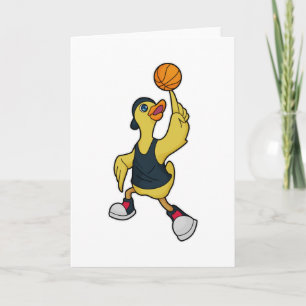 Tarjeta Pato como jugador de baloncesto con baloncesto