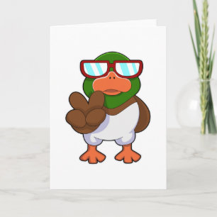 Tarjeta Pato con gafas de sol