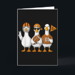 Tarjeta Pato de fútbol divertido ganso tonto juego de fútb<br><div class="desc">Día de juego de fútbol de otoño de fútbol pato ganso tonto divertido animar</div>