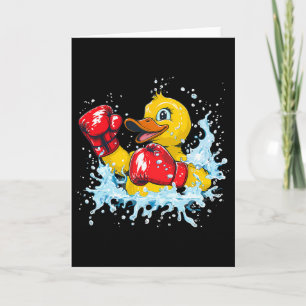 Tarjeta Pato de goma boxeador con guantes de boxeo Kickbox