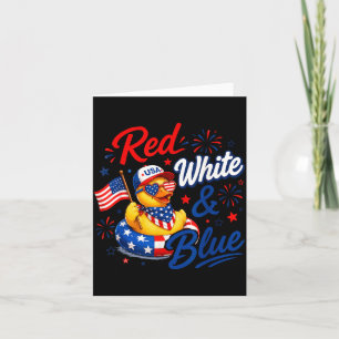 Tarjeta Pato de goma de la bandera estadounidense rojo bla