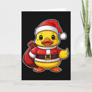 Tarjeta Pato de goma de Santa Claus Feliz Navidad Festivo 