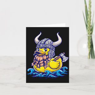 Tarjeta Pato de goma divertido vikingo nórdico