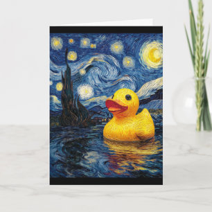 Tarjeta Pato de goma Duckie Ducky Van Gogh estilo estrella