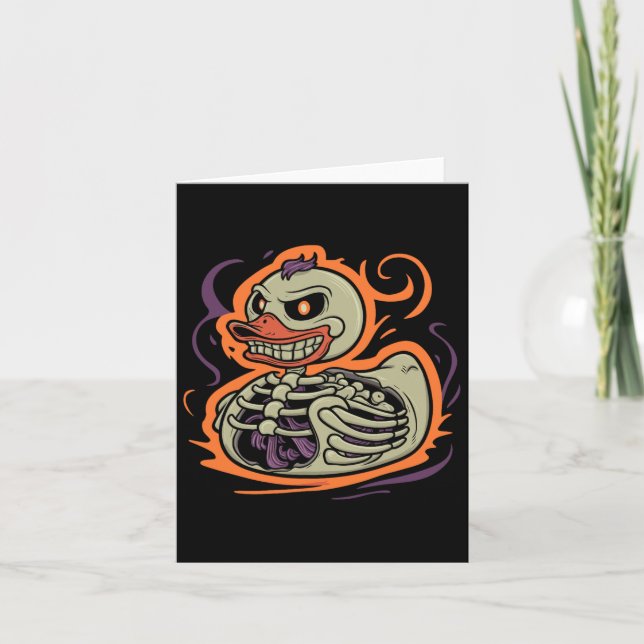 Tarjeta Pato de goma esqueleto disfraz de pato de goma fie (Anverso)