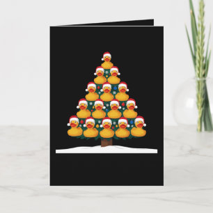 Tarjeta Pato de goma sombrero de Santa Navidad árbol Navid