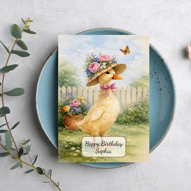 Tarjeta Pato de jardín vintage (Subido por el creador)