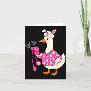 Tarjeta Pato de Pascua divertido y tonto enfermera ER CNA