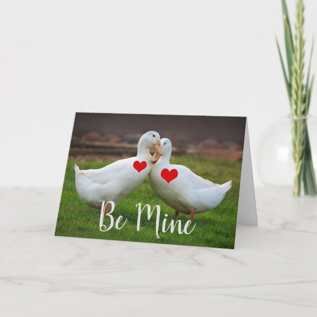 Tarjeta Pato de San Valentín Sé Mío (Anverso)
