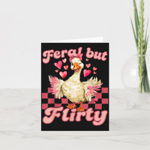 Tarjeta Pato del Día de San Valentín Groovy Feral pero coq