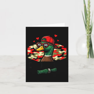 Tarjeta Pato divertido de San Valentín Camuflaje Llamada A