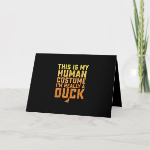 Tarjeta Pato Divertido Este Es Mi Disfraz De Humano Hallow