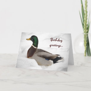 Tarjeta Pato en cumpleaños de la nieve