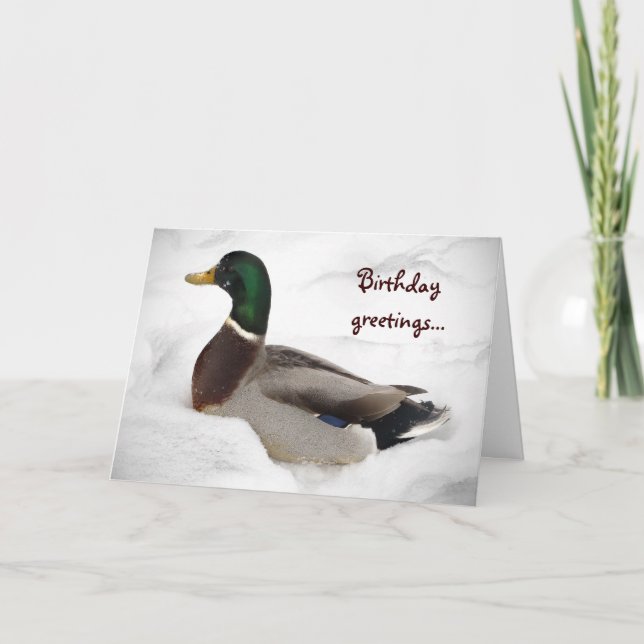 Tarjeta Pato en cumpleaños de la nieve (Anverso)