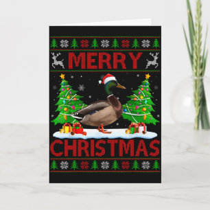Tarjeta Pato feo de Navidad divertido Pato de Navidad Feli