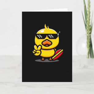 Tarjeta Pato Guay Con Vacaciones De Surf En Verano