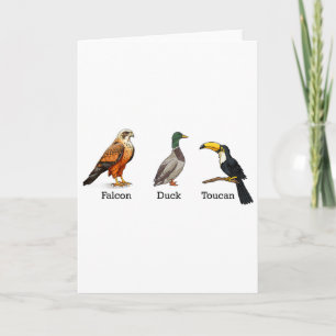 Tarjeta Pato Halcón Tucán Aves Sutil Anti Trump