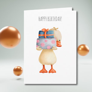 Tarjeta Pato lindo y regalos Feliz Cumpleaños