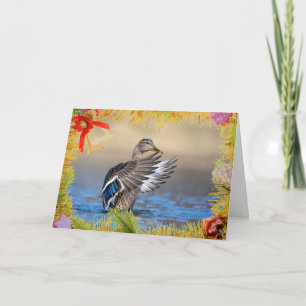 Tarjeta Pato Mallard en una carta de Navidades
