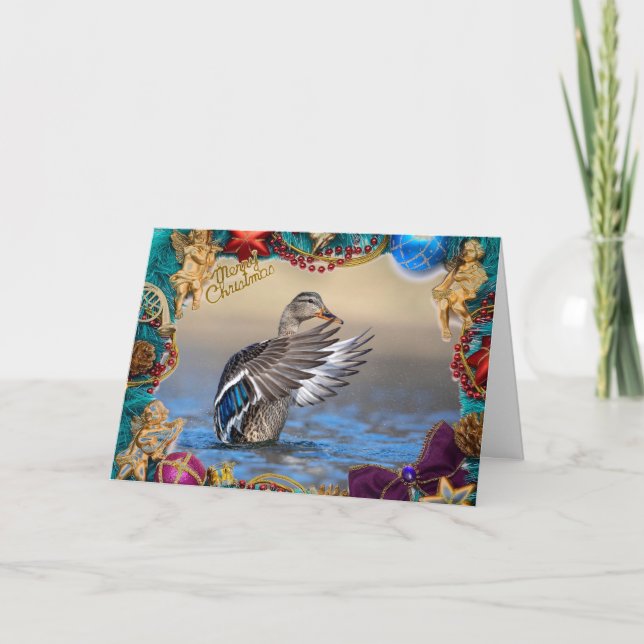 Tarjeta Pato Mallard en una carta de Navidades (Anverso)
