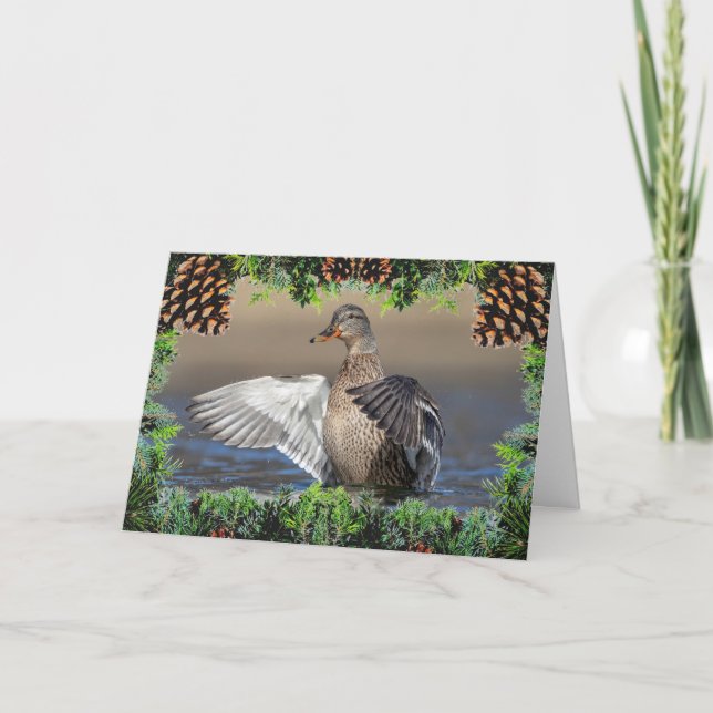 Tarjeta Pato Mallard en una carta de Navidades (Anverso)