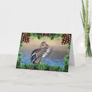 Tarjeta Pato Mallard en una carta de Navidades