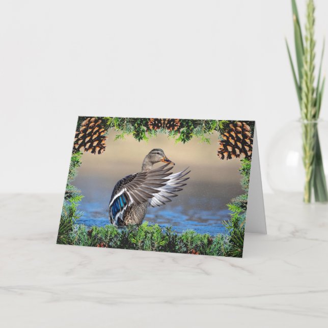 Tarjeta Pato Mallard en una carta de Navidades (Anverso)
