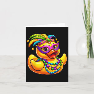 Tarjeta Pato Mardi Gras Usando Mardi Gras Costume M