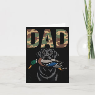 Tarjeta Pato papá cazando perro labrador negro camuflaje p
