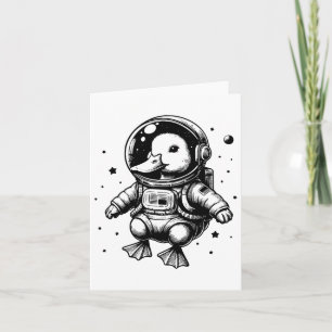 Tarjeta Pato Papá Mamá Espacio - Pato Astronauta