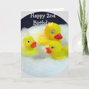 TARJETA PATO QUE TE DESEA UN ***FELIZ SEGUNDO CUMPLEAÑOS**
