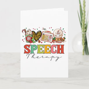 Tarjeta Patólogo de Terapia del Habla Slp Navidad Día de A