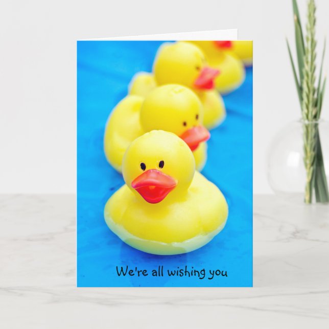 Tarjeta Patos de goma para una rápida recuperación (Anverso)