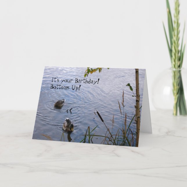 Tarjeta Patos de madera del feliz cumpleaños (Anverso)