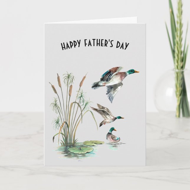 Tarjeta Patos Mallard para el Día del Padre (Anverso)