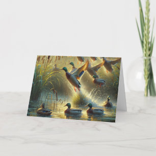 Tarjeta Patos Mallard para el Día del Padre