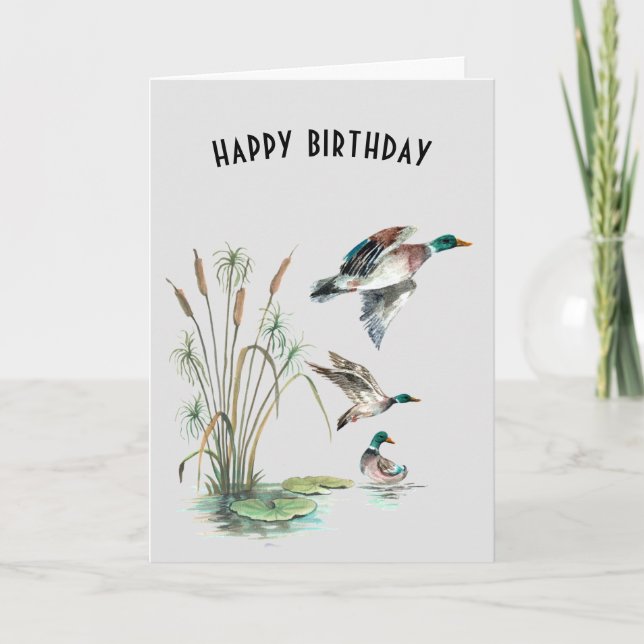 Tarjeta Patos Mallard para Papá (Anverso)