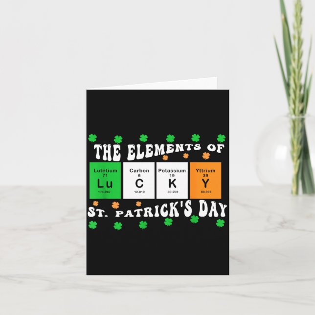 Tarjeta Patricks Day Funny Elements Of Lucky Periodic Tabl (Anverso)