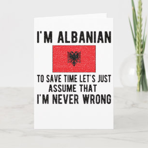 Tarjeta Patrimonio albanés Albania Roots Bandera Albanesa