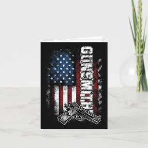 Tarjeta Patriota Gunsmith norteamericano Grunge Bandera Es