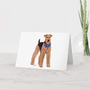 Tarjeta Patriotic Airedale Terrier