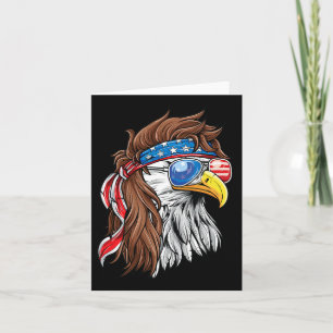 Tarjeta Patriotic Bald Eagle Mullet Eeuu Bandera Americana