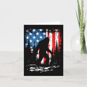 Tarjeta Patriotic Bigfoot Sasquatch 4 De Julio Eeuu Americ