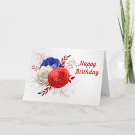 Tarjeta Patriotic Bloom Trio Birthday