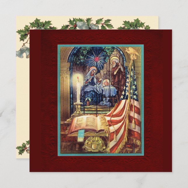 Tarjeta Patriotic Christian American Christmas (Anverso / Reverso)