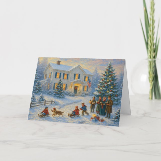Tarjeta Patriotic Christmas Card Veteran Holiday Card  (Anverso)