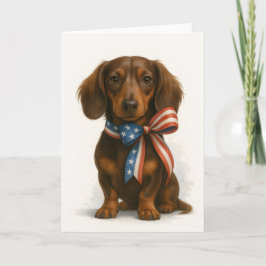 Tarjeta Patriotic Dachshund