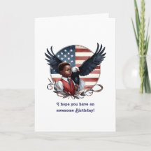 Patriotic Eagle & Boy All American Birday