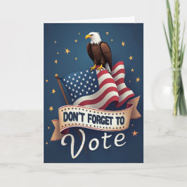 Tarjeta Patriotic Eagle Flag Vote Reminder
